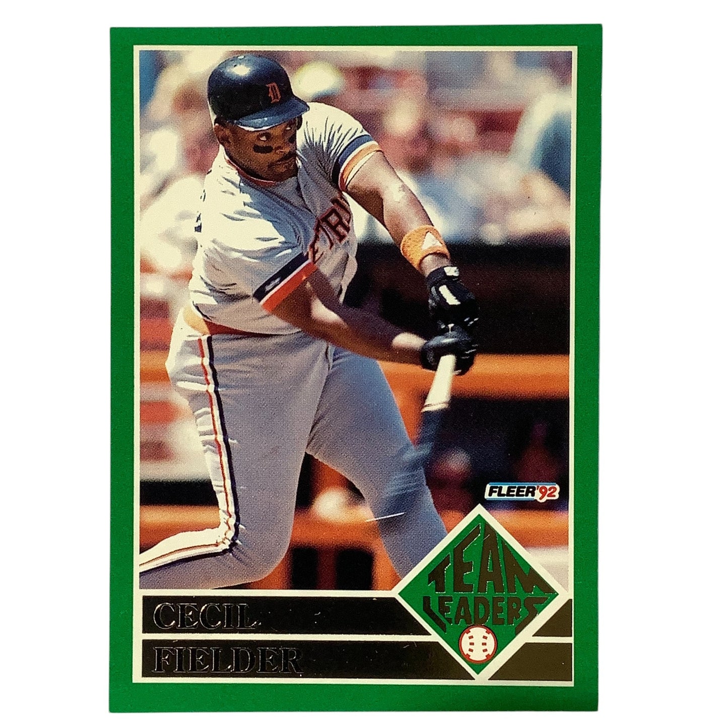 1992 Fleer Team Leaders Card #6 of 20, Cecil Fielder, Detroit Tigers, NM+