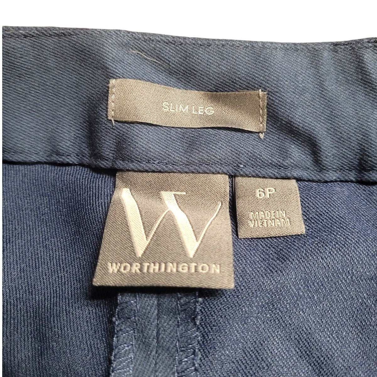 Worthington Women's Slim Leg Pant, Petrol Blue, 6 Petite