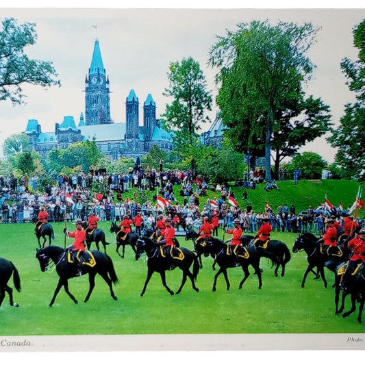The RCMP Musical Ride Ottawa, Ontario, Quebec, 3-7/8" x 5-7/8", Vintage Postcard