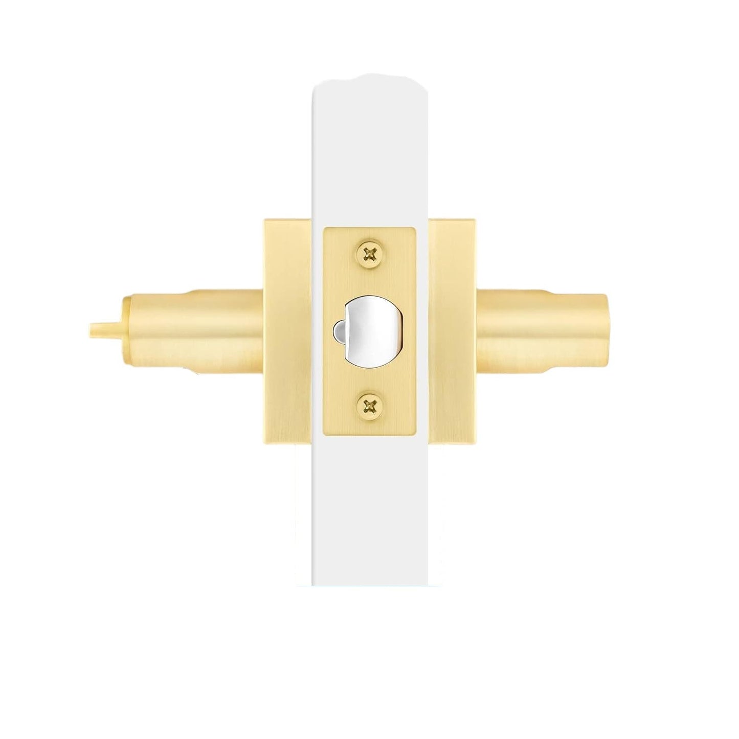 Defiant Tonebridge Satin Brass Keyed Entry Door Lever with Square Rose, ANSI 3