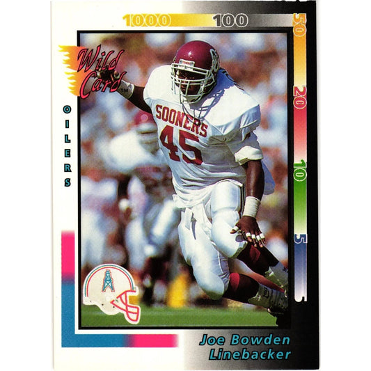 1992 Team NFL, AAA Sports, Inc., Wild Card Joe Bowden #93 Rookie RC