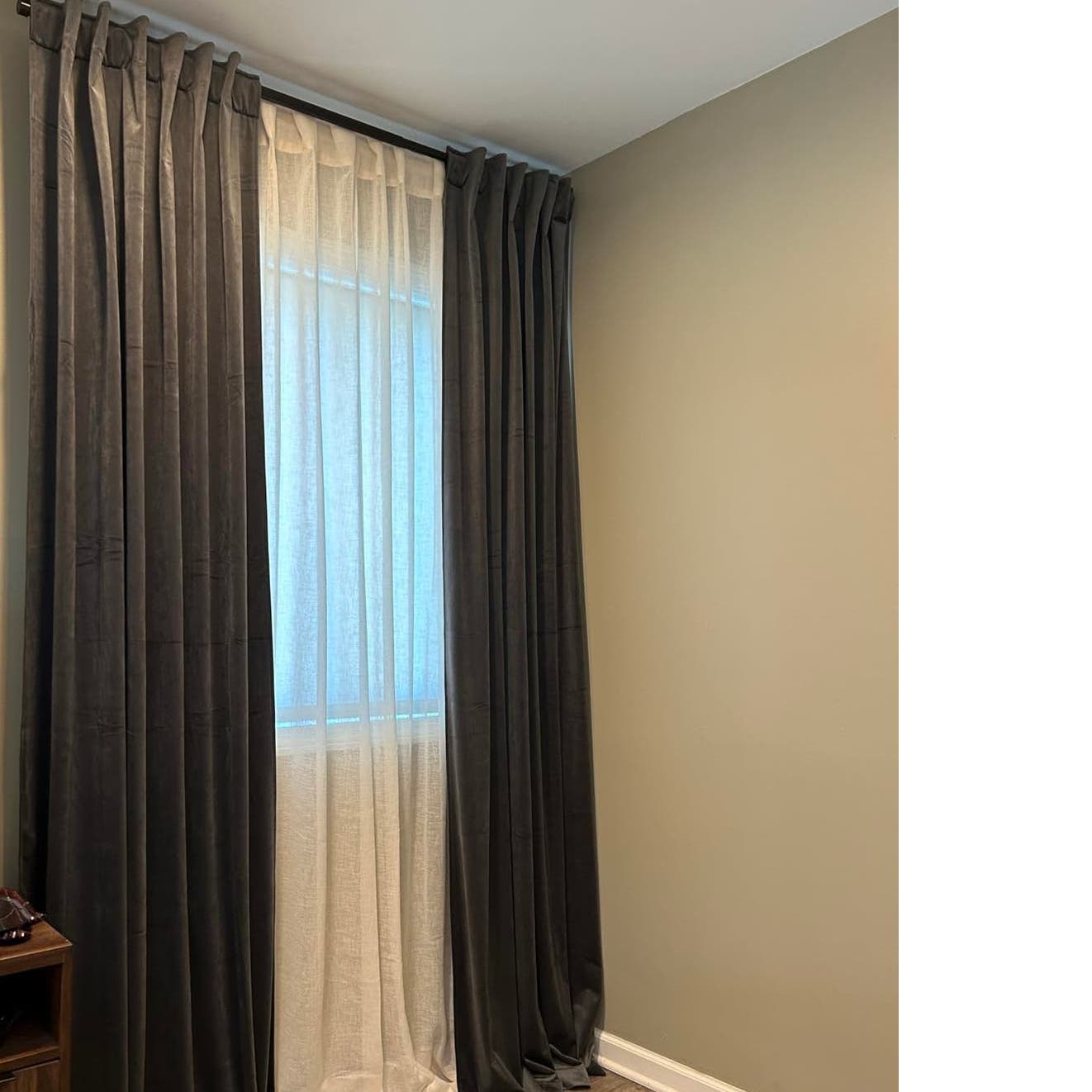 StangH Velvet Room Darkening Sound Reducing Curtains, Grey, W52 x L90, 2 Panels