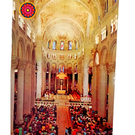 Interior of the  Basilica Ste-Anne de Beaupre Quebec, 4 x 6, Vintage Postcard