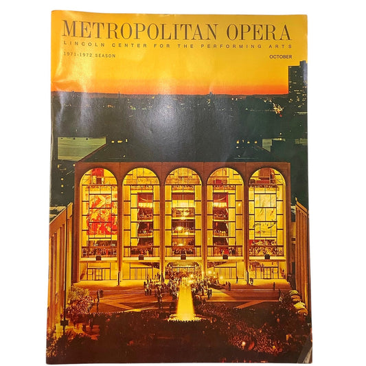 Metropolitan Opera Lincoln Center Performing Arts Program for 1971-1972 Season