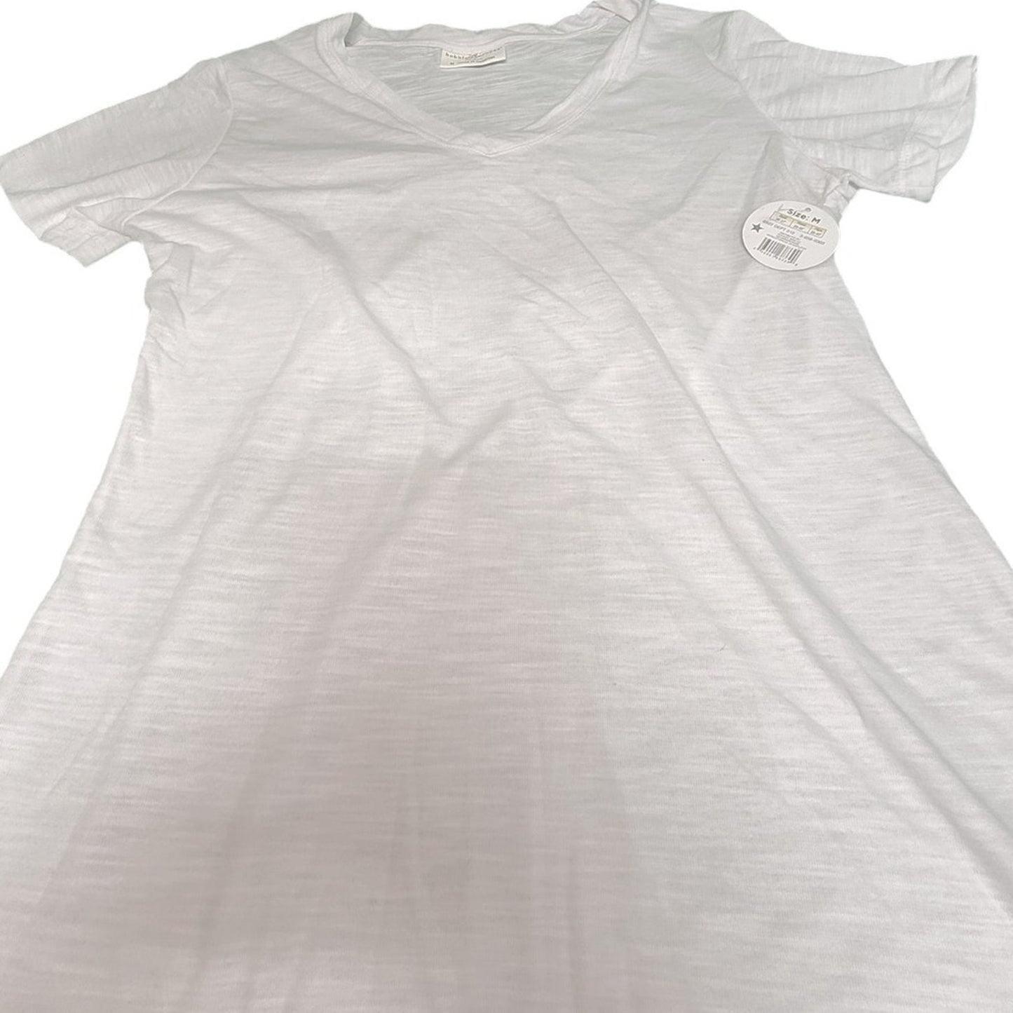 Bobbie Brooks, Small,  V-Neck T Shirt, S/S Basic Stretch Top, White, NWT