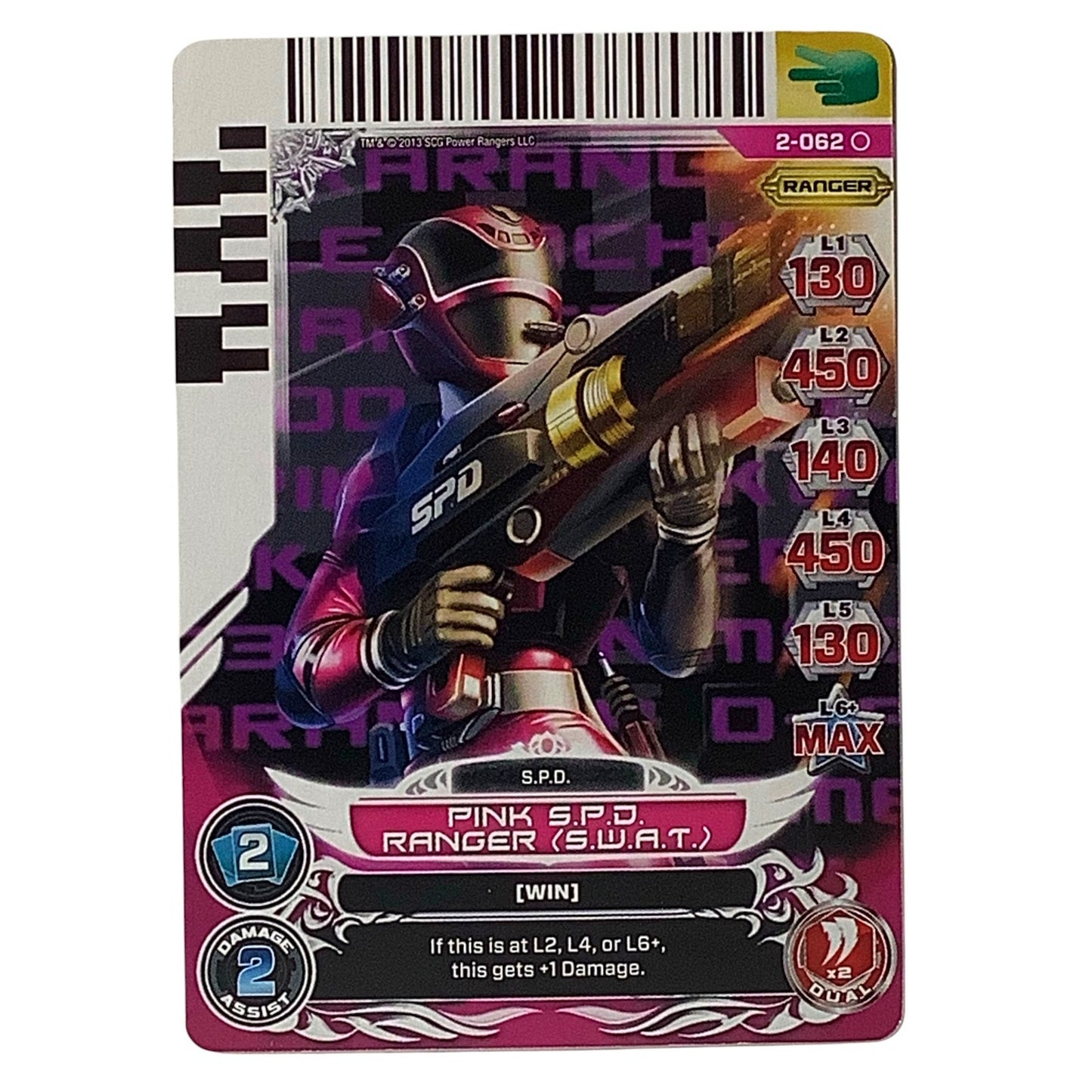 Pink S.P.D. Ranger (S.W.A.T.) Card 2-062 Guardians of Justice Power Rangers 2013