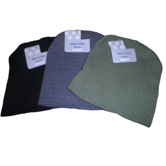 3-PK Old east Main Co., One-Size, Beanie Caps, Blk/Gray/Green, Blended Materials