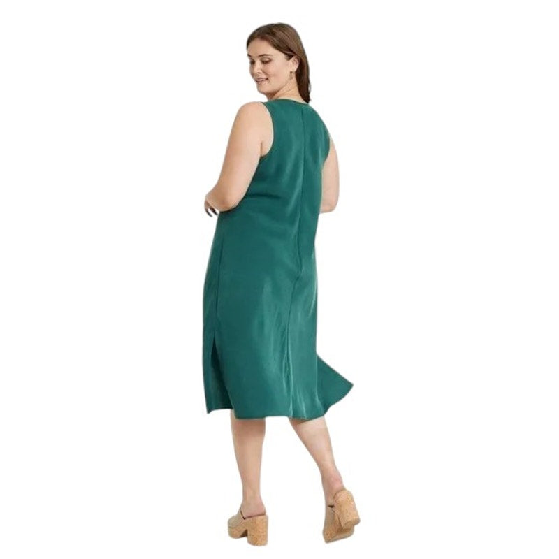 Women's MIDI Slip Dress - Universal Thread, Green XXL (20-22) (Waist: 45-48" Hips: 52.75-55" Bust: 49.5-51.5"), NWT