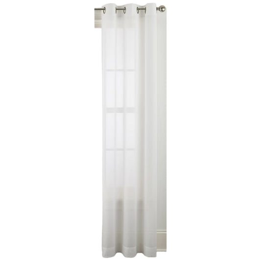 Expressions Remy Solid Sheer Grommet Single Curtain Panel, Bright White,  40x84