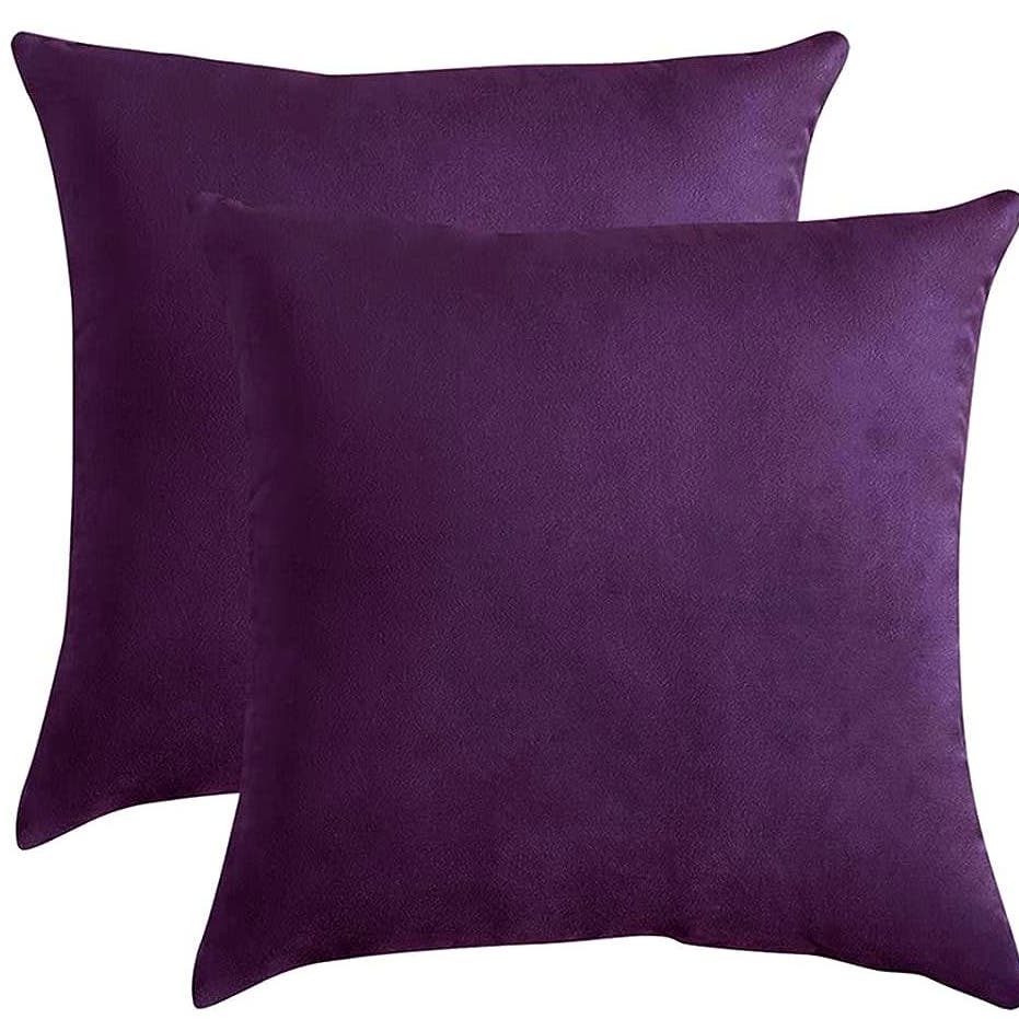 MIULEE Royal Purple Velvet Pillow Covers 18x18 Inch Set of 2 Decorative Covers