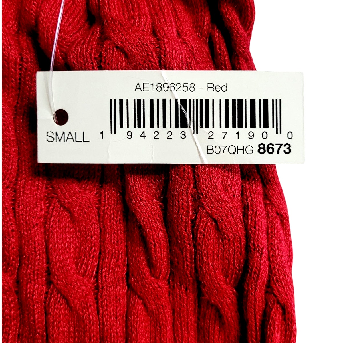 Women's Lightweight Long-Sleeve Cable Crewneck Sweater, Red, Small