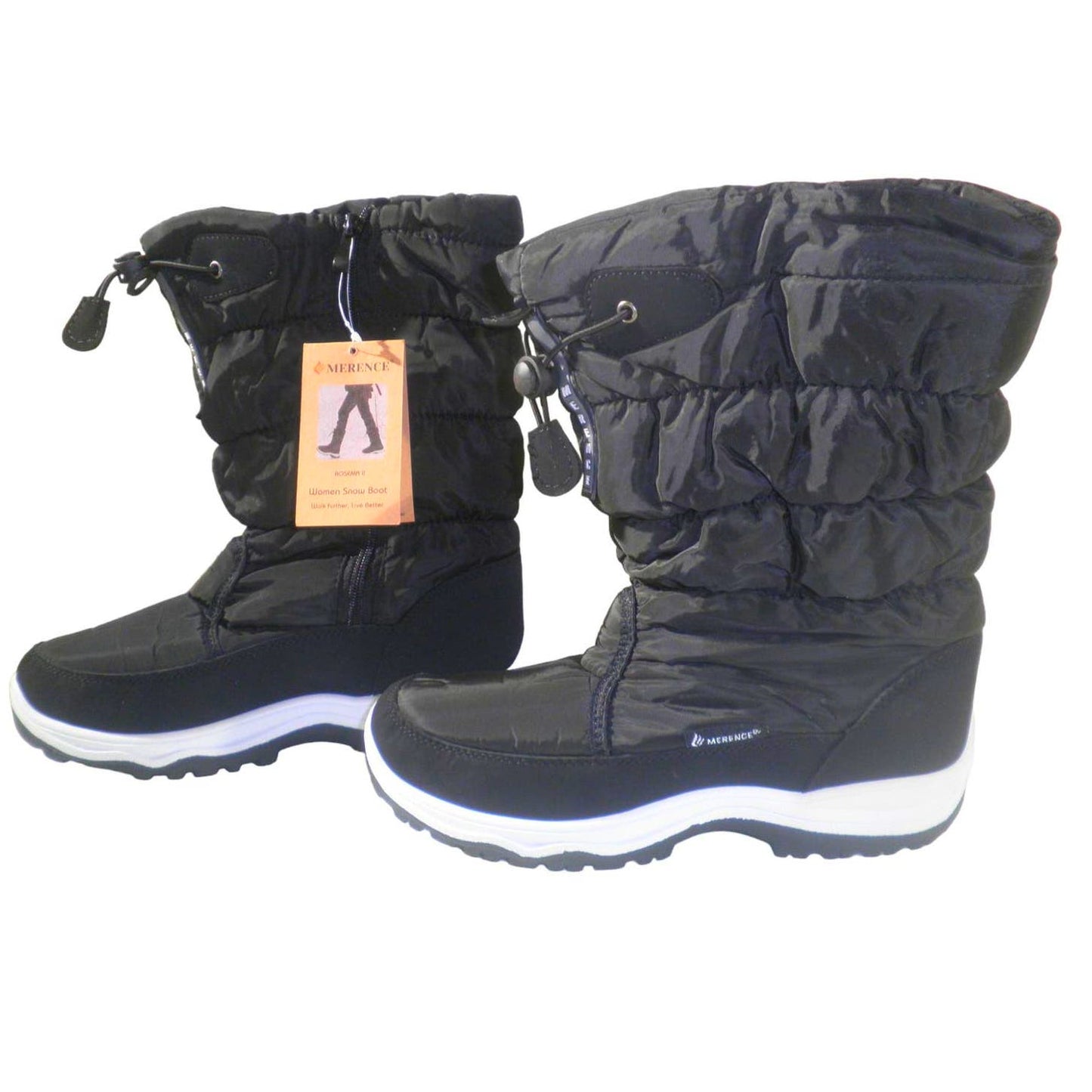 Snow Boots Winter II Water-Resistant Fur Lined Anti-Slip Boots, Black, US 10.5