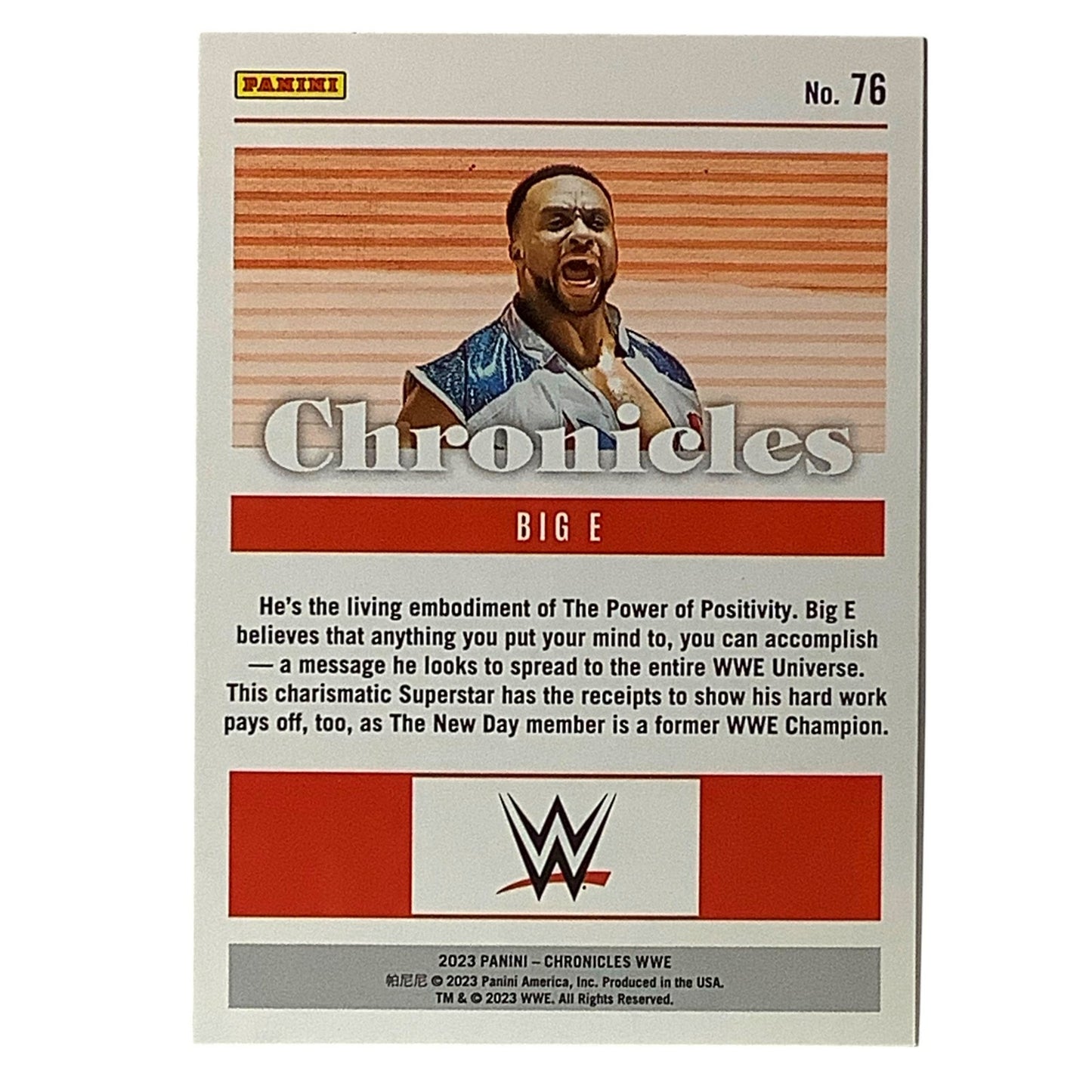 Big E, WWE, Card 76, 2023 Panini - Chronicles WWE Collectors Card, NM+