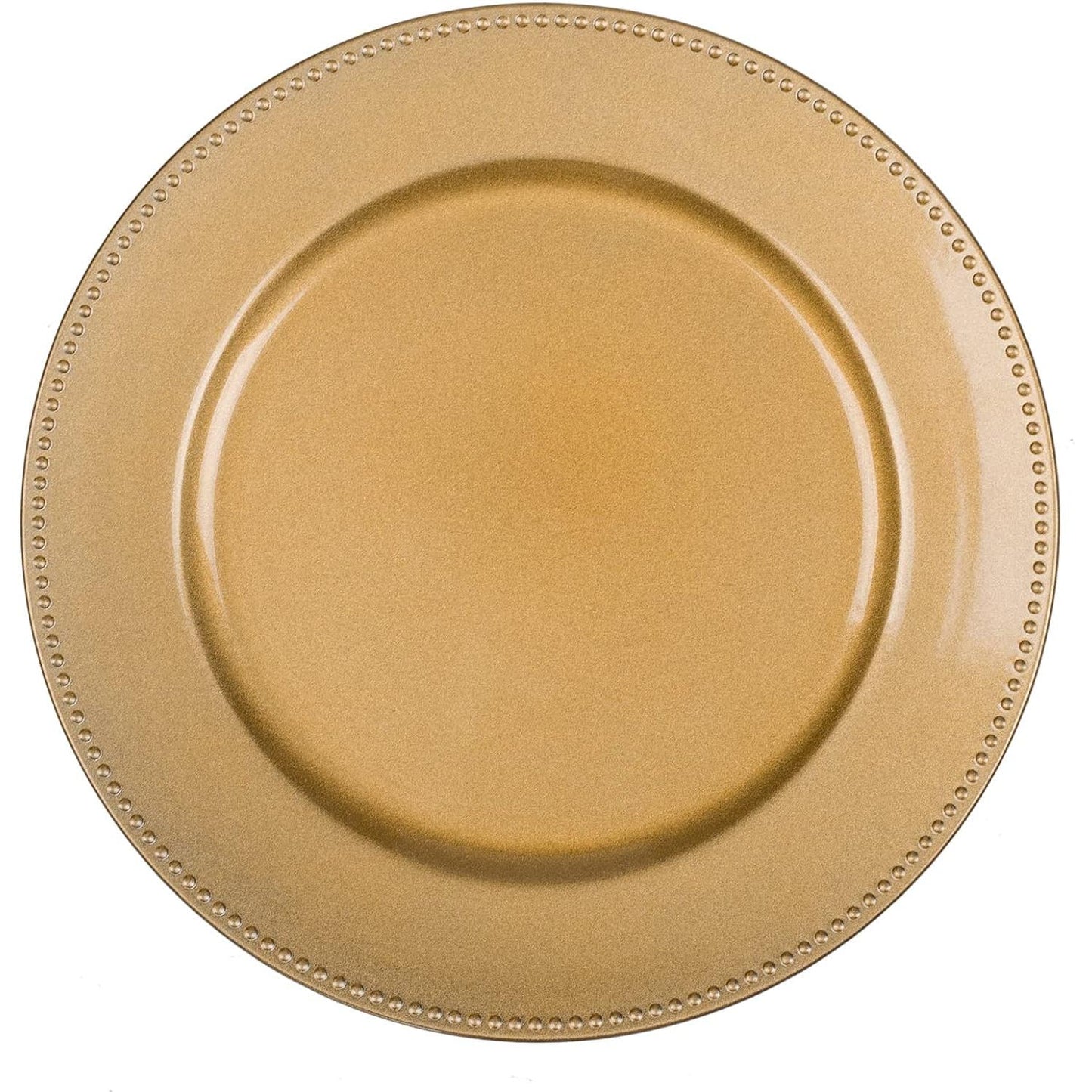 5 Ct. 13" Gold Charger Plates for Dinner Plates, Plastic Beaded Plate Chargers