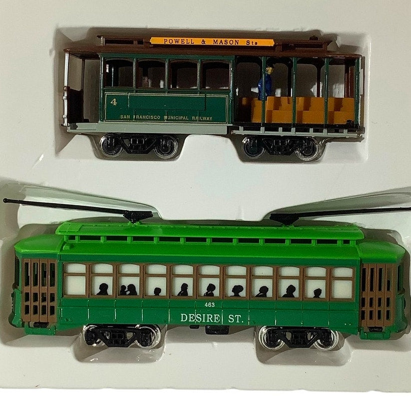 San Francisco Cable Car (4.25") & Desire St Trolley (6")- Classic Streetcars