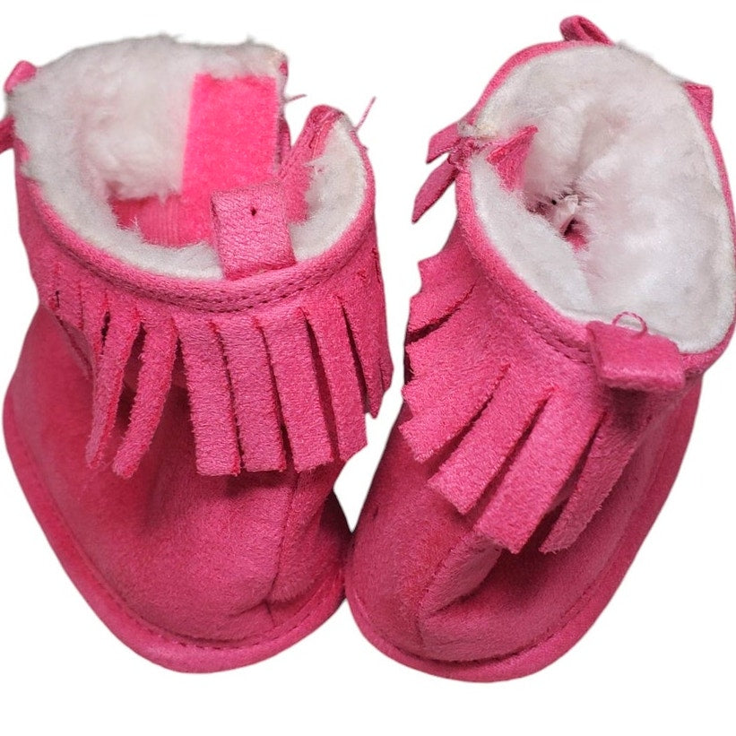 CARTER'S Baby Girls' Size 6-9 Months Fringe Crib Shoe Booties, NWT