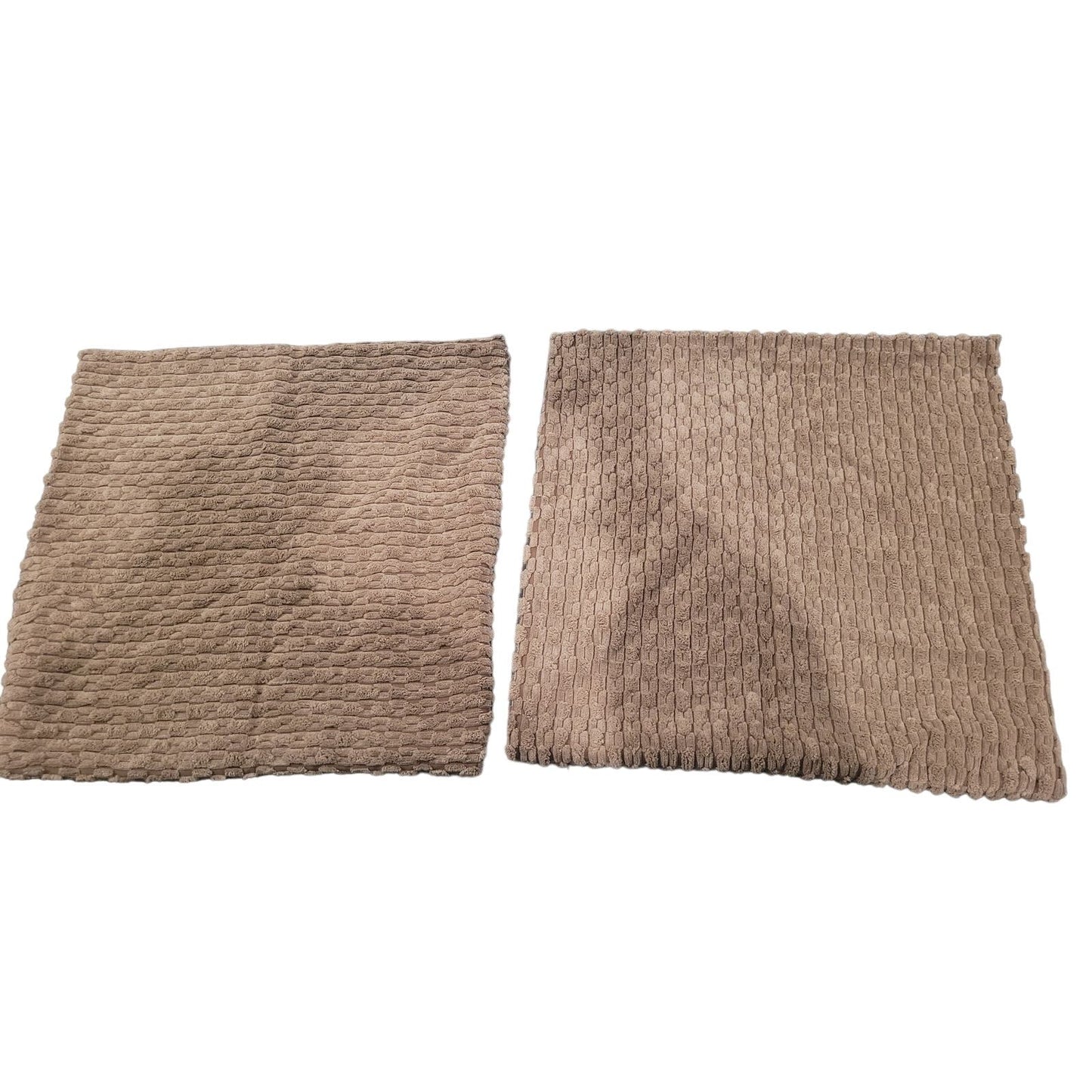 MIULEE Brown/Tan Corduroy Pillow Covers 18x18 Inch Set of 2, Super Soft BOHO