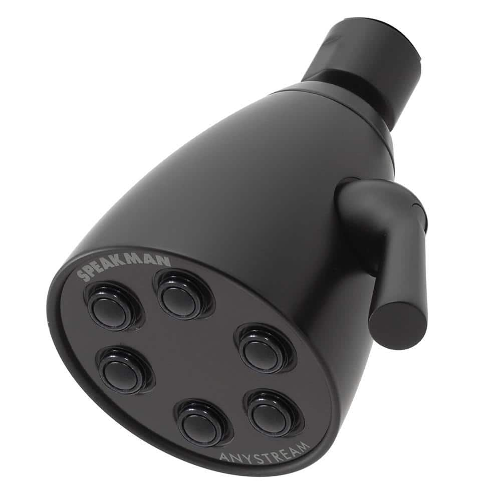 3-Spray Patterns with 2.5 GPM 2.75 in. Wall Mount Fixed Showerhead, Matte Black