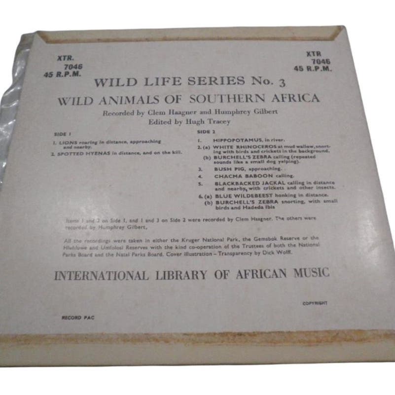 I.L.A.M., Music of Africa: Wild Animals of South Africa, Wild Life Series No. 3