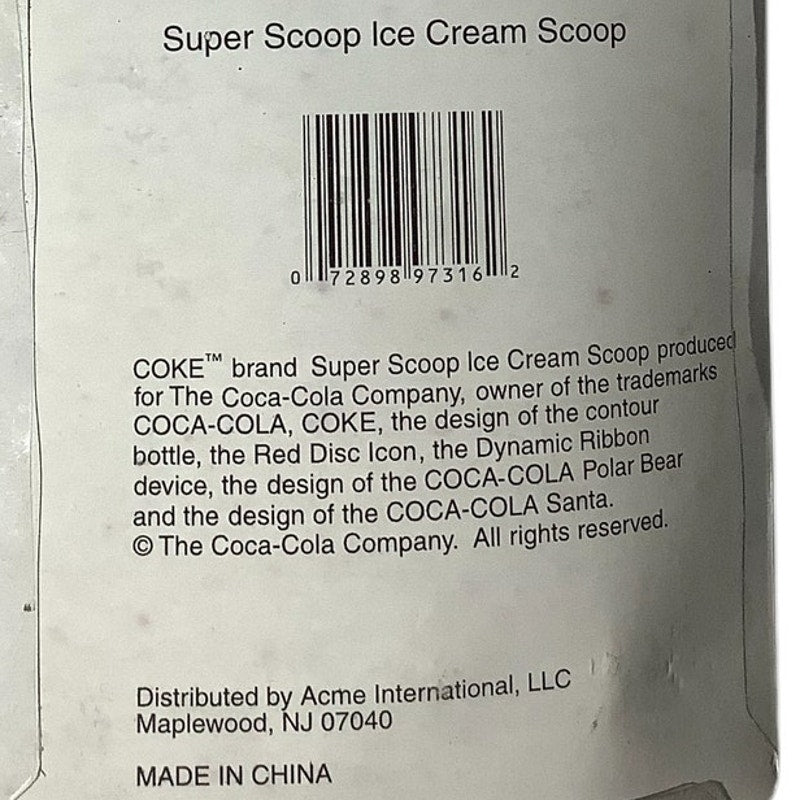 COCA COLA, COKE Super Scoop Ice Cream Scoop, COCA COLA Bottle Shaped, NIP