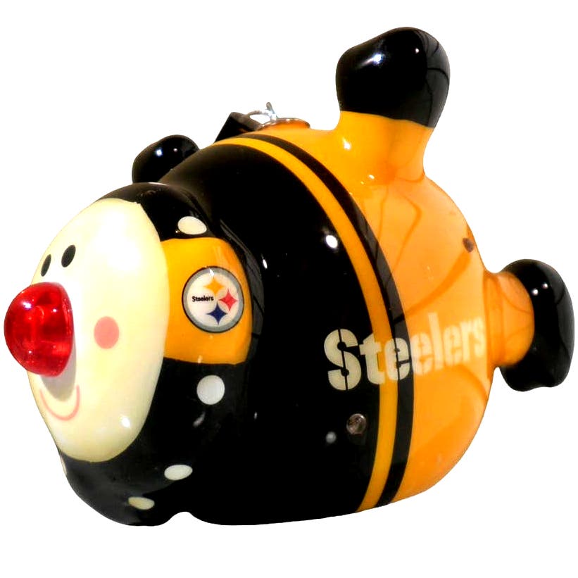 Pittsburgh Steelers NFL Licensed LED Santa and Snowman Christmas Ornaments