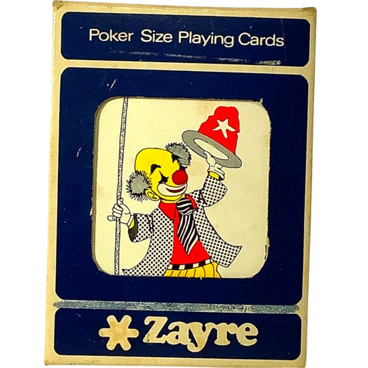 Zayre Discount Store Vintage Deck of Plastic Coated Poker Cards, Red Geo Back