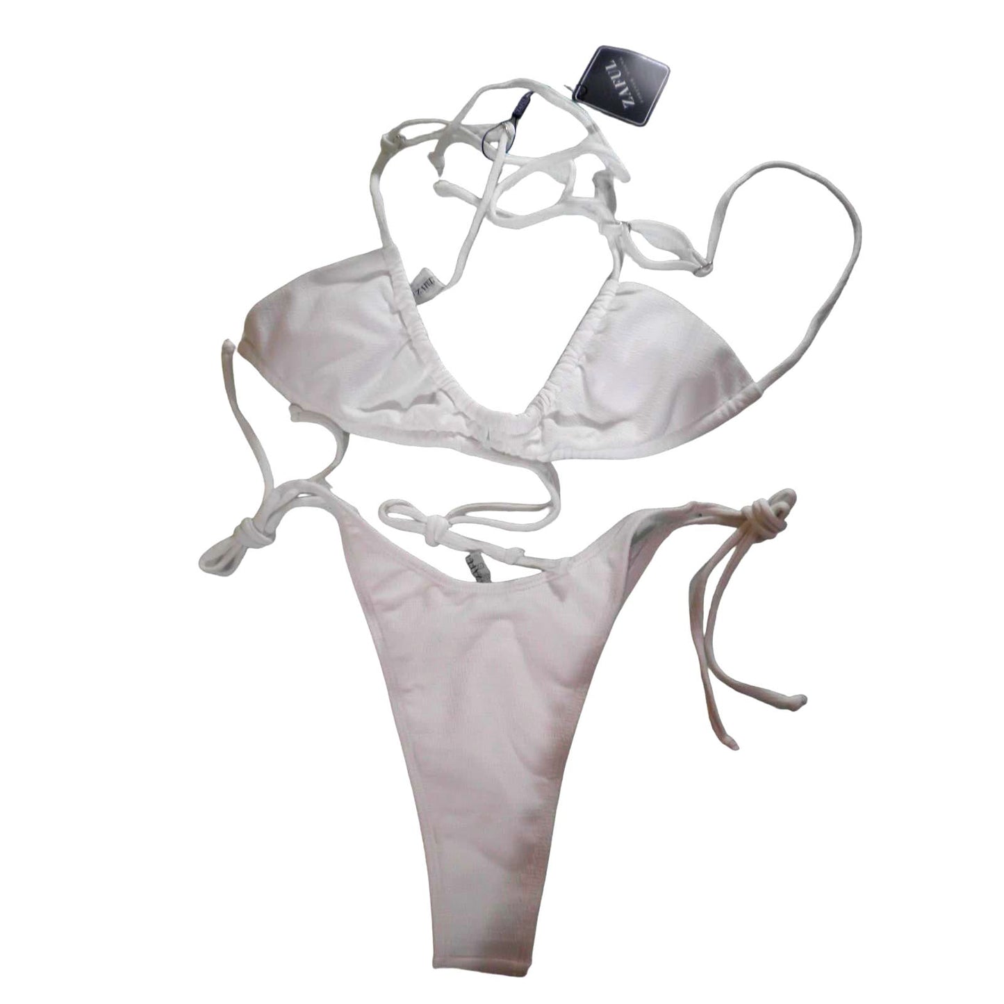 ZAFUL High Cut Thong Bikini Set Swimsuits Cami String Sexy Bathing Suit SM (4)