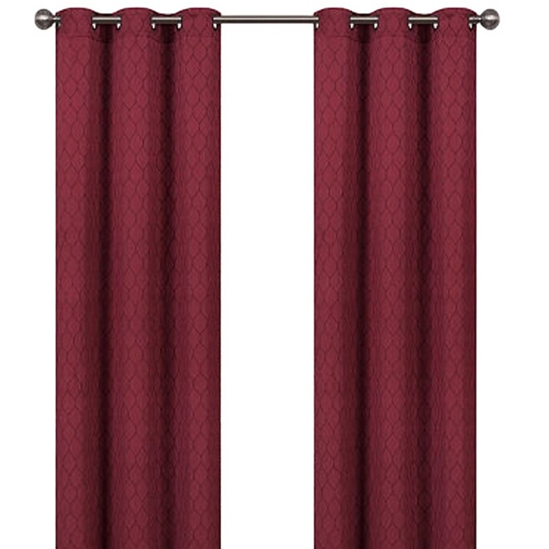 Regal Home Mackenna Jacquard Light-Filtering Grommet Set/2 Curtain Panels 38x84