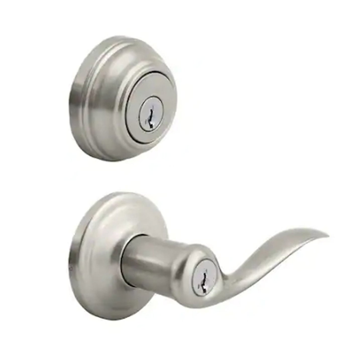 Kwikset SmartKey Tustin Entry Door Handle & Single Cylinder Deadbolt