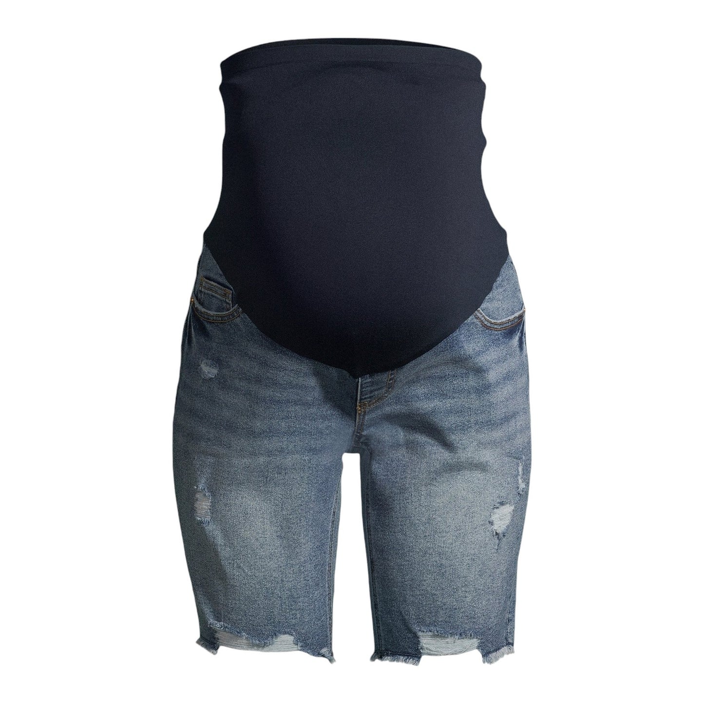 Maternity Time and Tru Bermuda Shorts w/ Full Panel, Distressed L/XL (16-18)