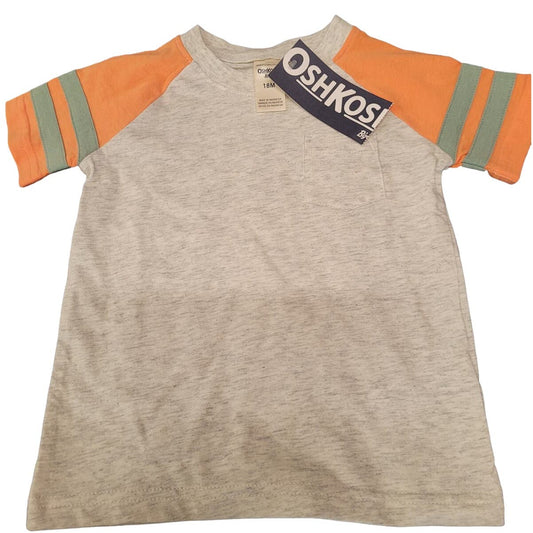 OshKosh B'gosh Toddler Boys' Knit Colorblock S/S Henley T-Shirt - Orange 18M