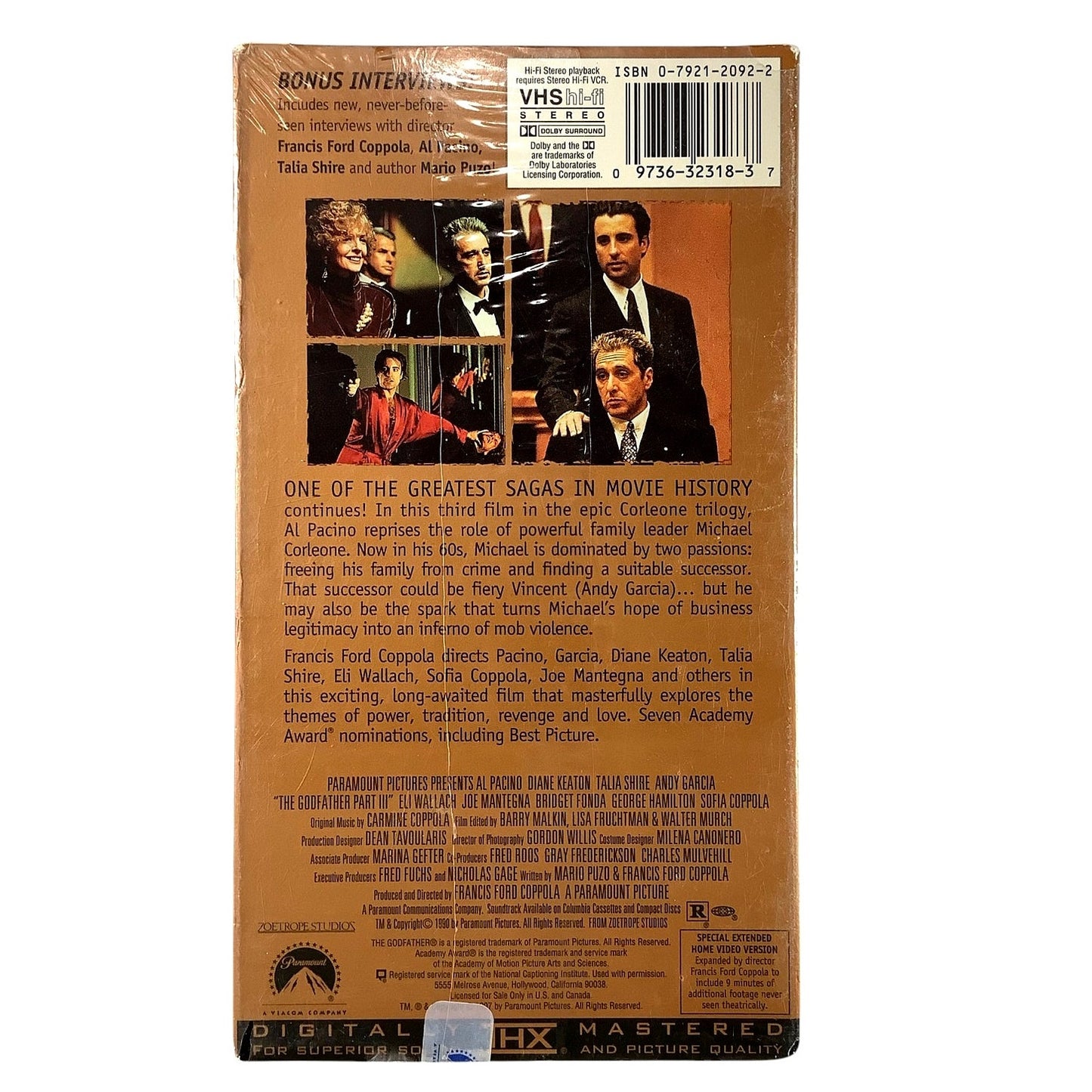 The Godfather Part III (1990 VHS, 2-Tape Set) Sealed Collectible Directors Cut