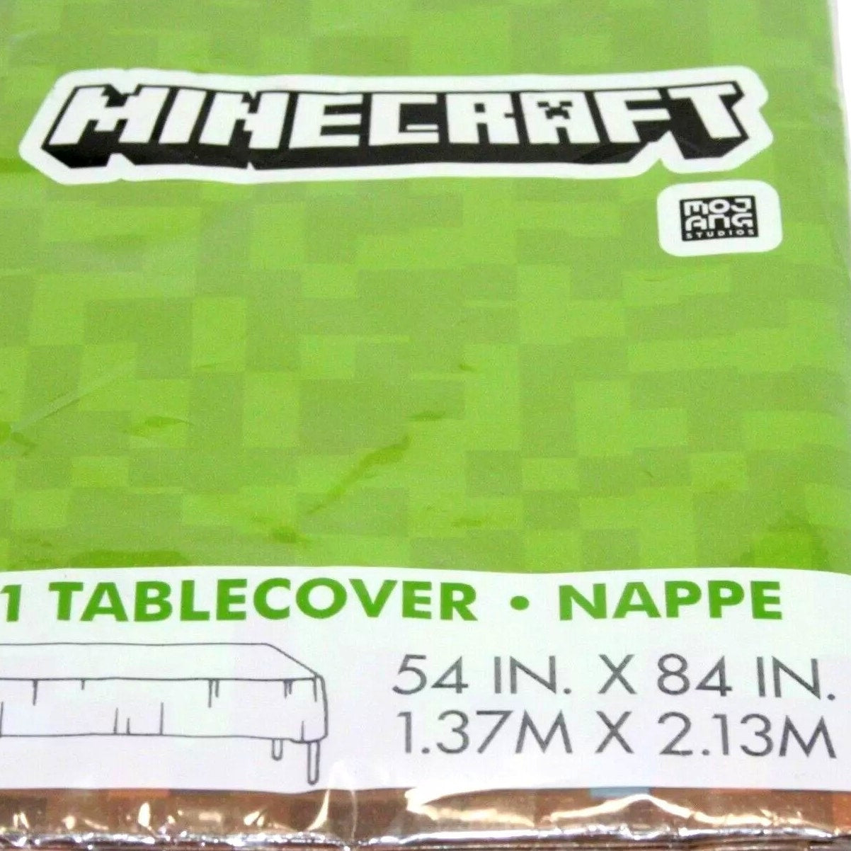 Minecraft 54" x 84" Nappe Tablecloth Tablecover, Great for Kids or Theme Parties