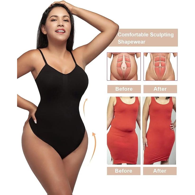 Thong Shapewear L 12-14 Tummy Control Bodysuit Sculpting Snatched Waist Shaper