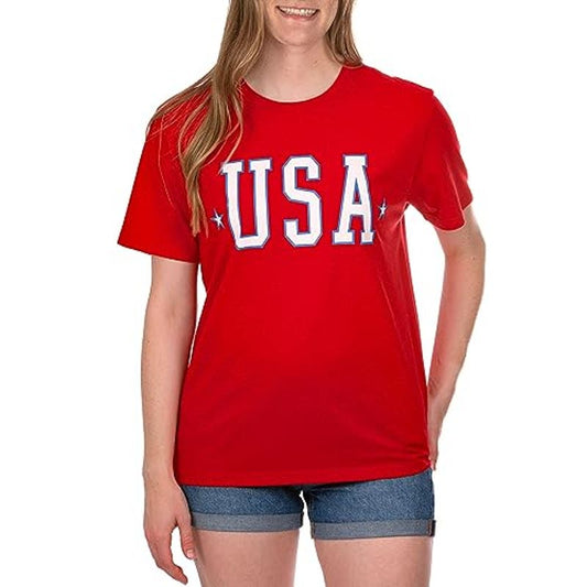 Spirit of America Women's XXL Americana Short Sleeve Graphic T-Shirt (Red XXL)