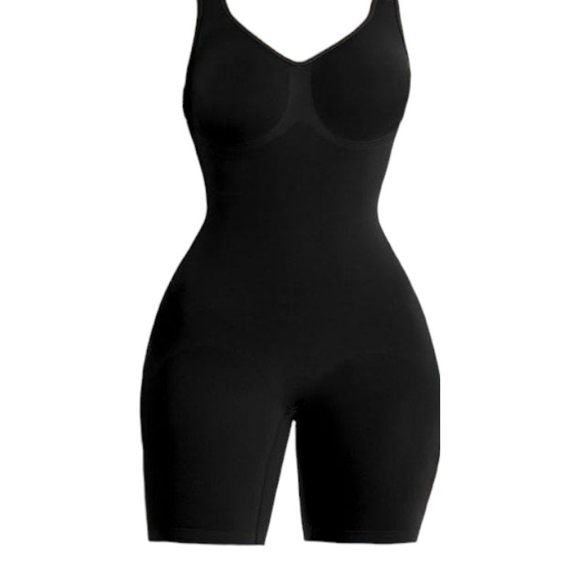 SHAPERX Mid-Thigh Bodysuit Tummy Control Seamless Sculpting Body Shapewear, XL