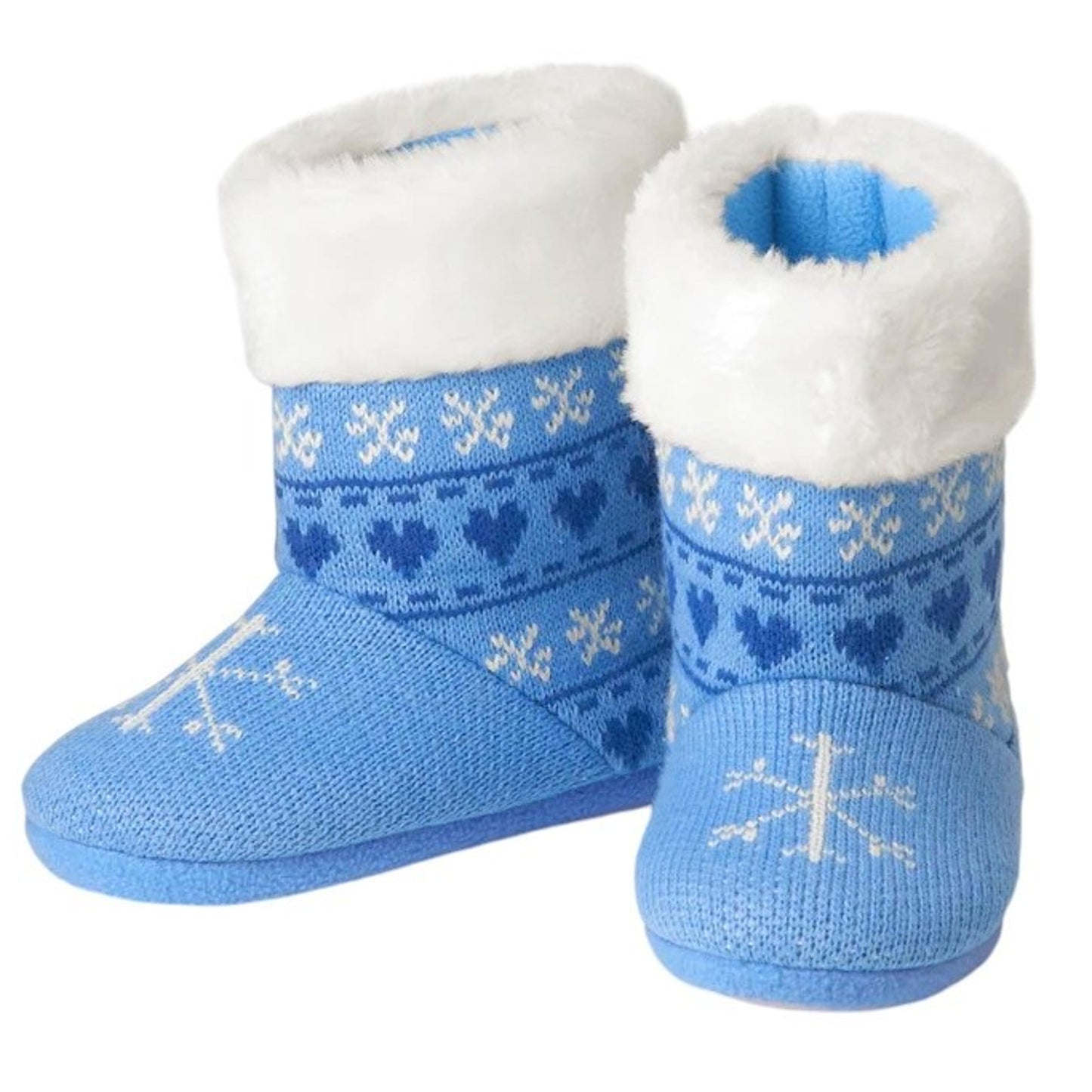 American Girl Blue Polar Bear Fleece Lined Knit Booties, Size S (1-3)