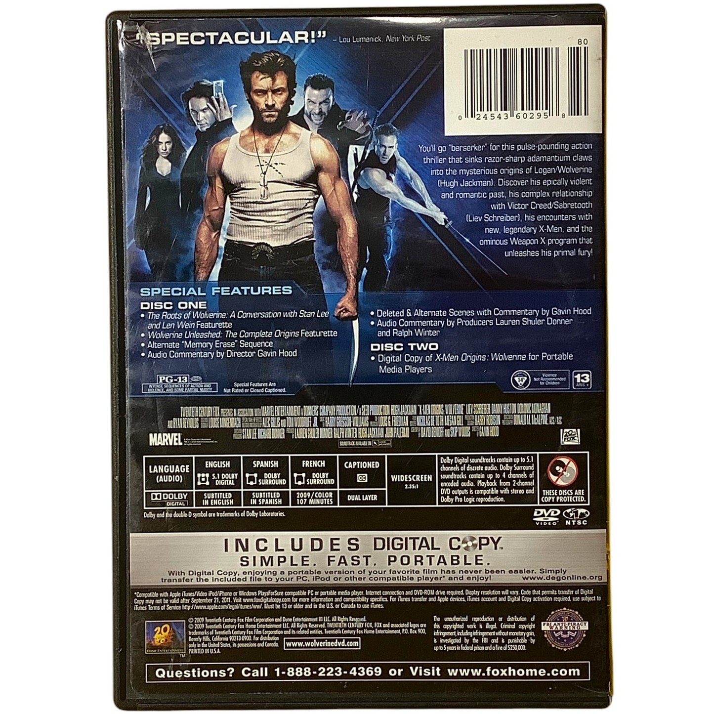 X-Men Origins-Wolverine ( (DVD) + Digital Copy 2009)