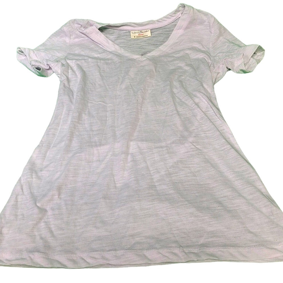 Bobbie Brooks, Small,  V-Neck T Shirt, S/S Basic Stretch Top, White, NWT