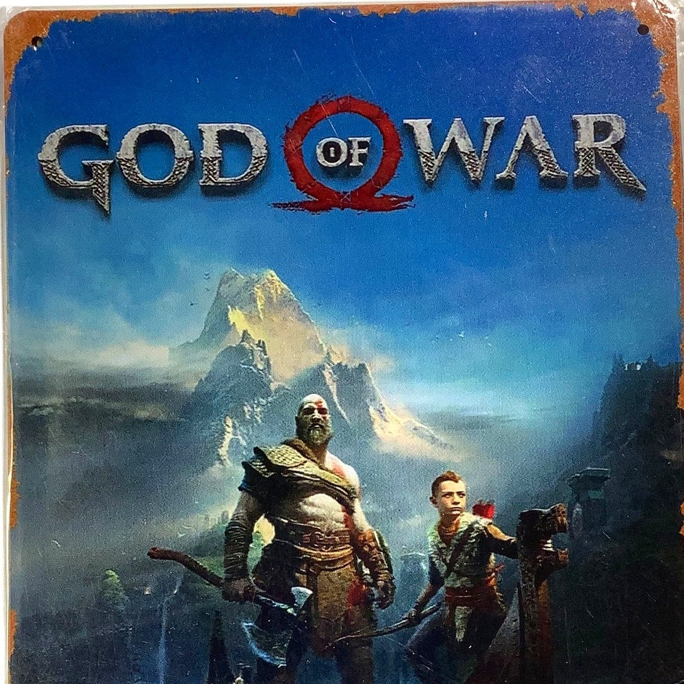 God of War, 8" x 12" Vintage Metal Poster