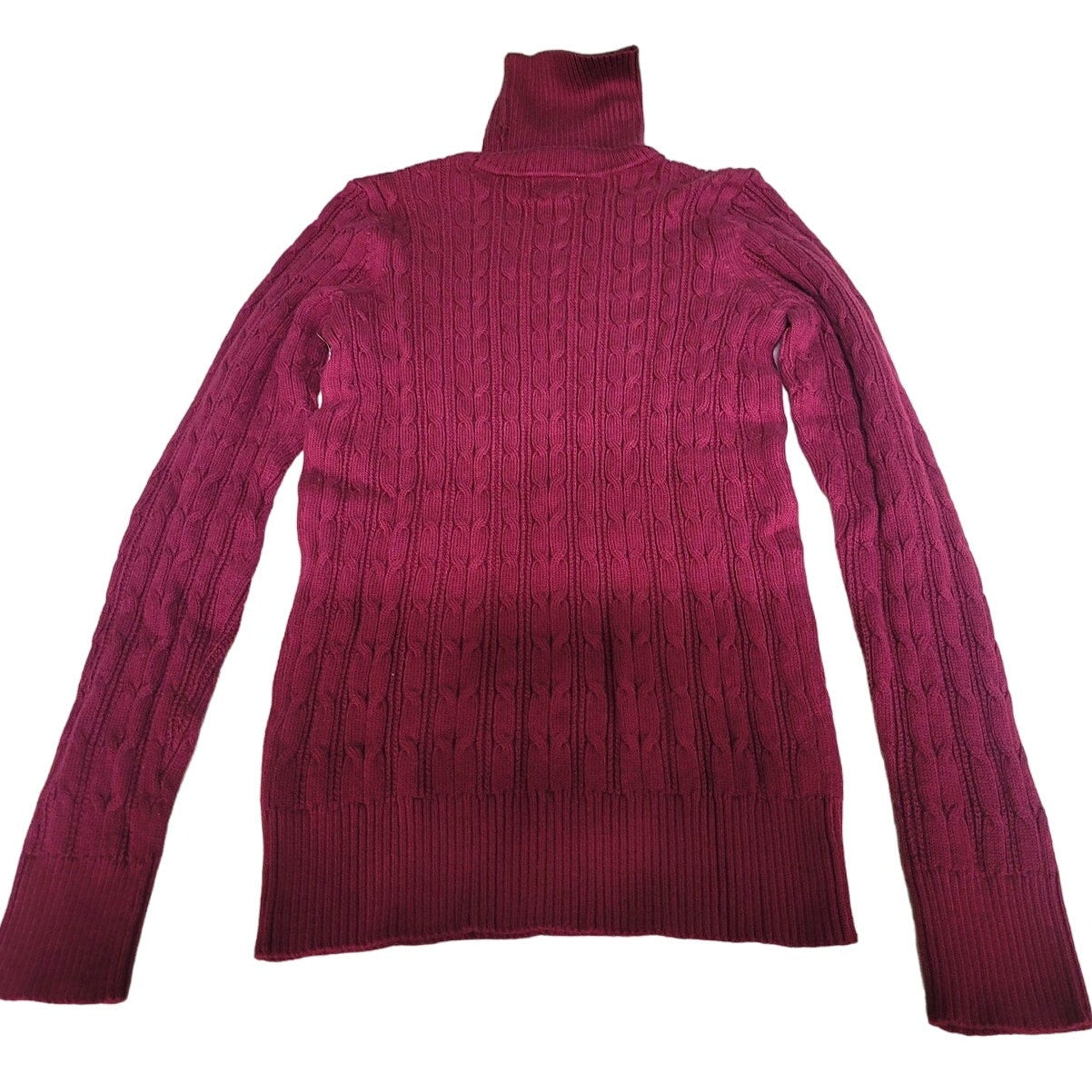 St. John's Bay Women's Turtleneck Long Sleeve Pullover Sweater, Deep Ruby, MT