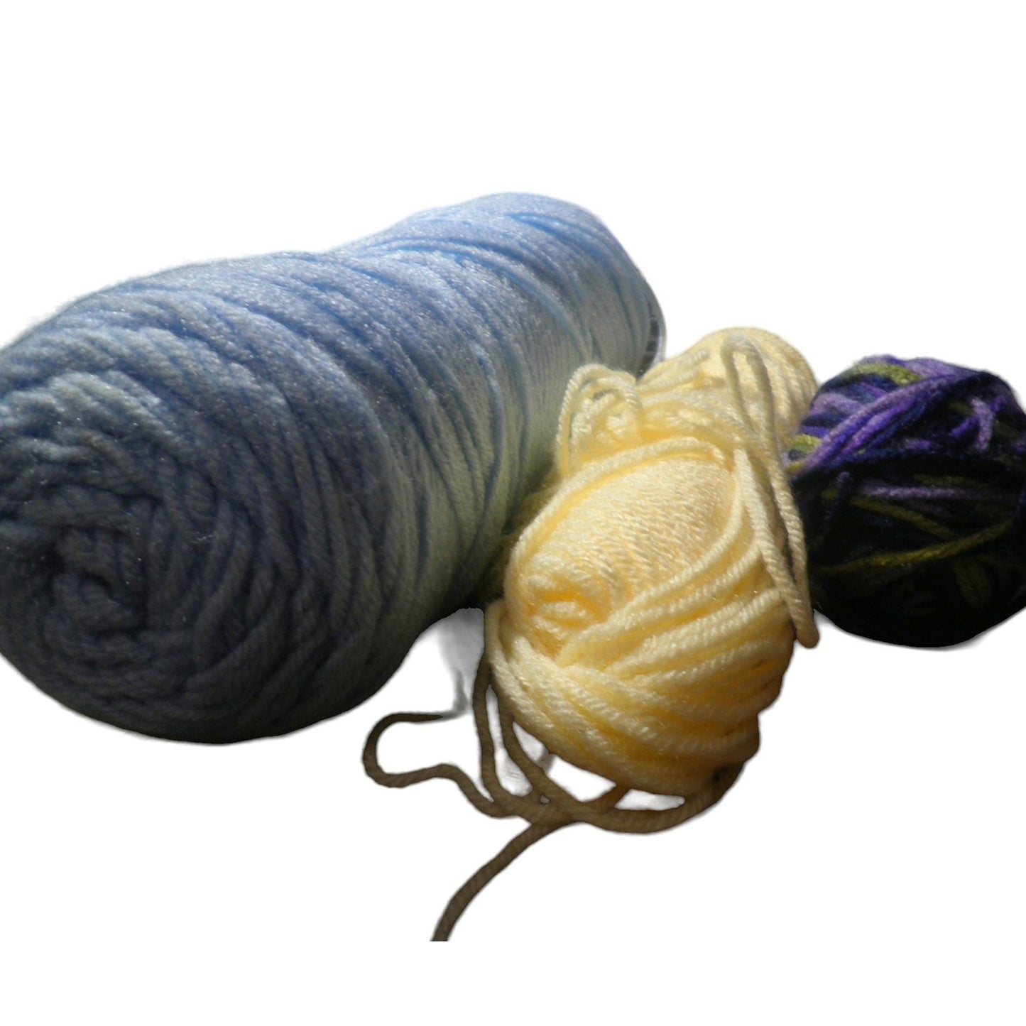 Yarn Bundle - Sky Blue, Pastel Yellow, Multi- Purple/Green/Blue