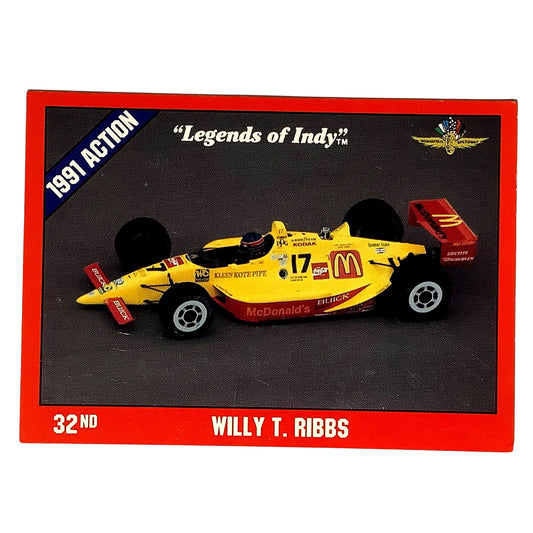 Willy T Ribbs 32nd Place Indy 500, 1991 Action, 1992 Legends of Indy, Card No.33