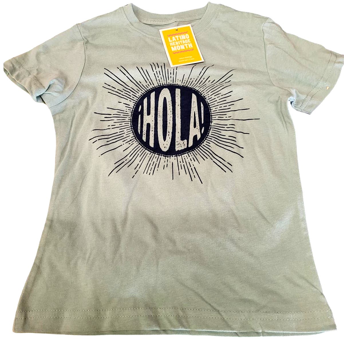 Men's Sunburst ¡HOLA! Shirt, Size X-Small, Color: Blue/Mint, 100% Cotton Tee