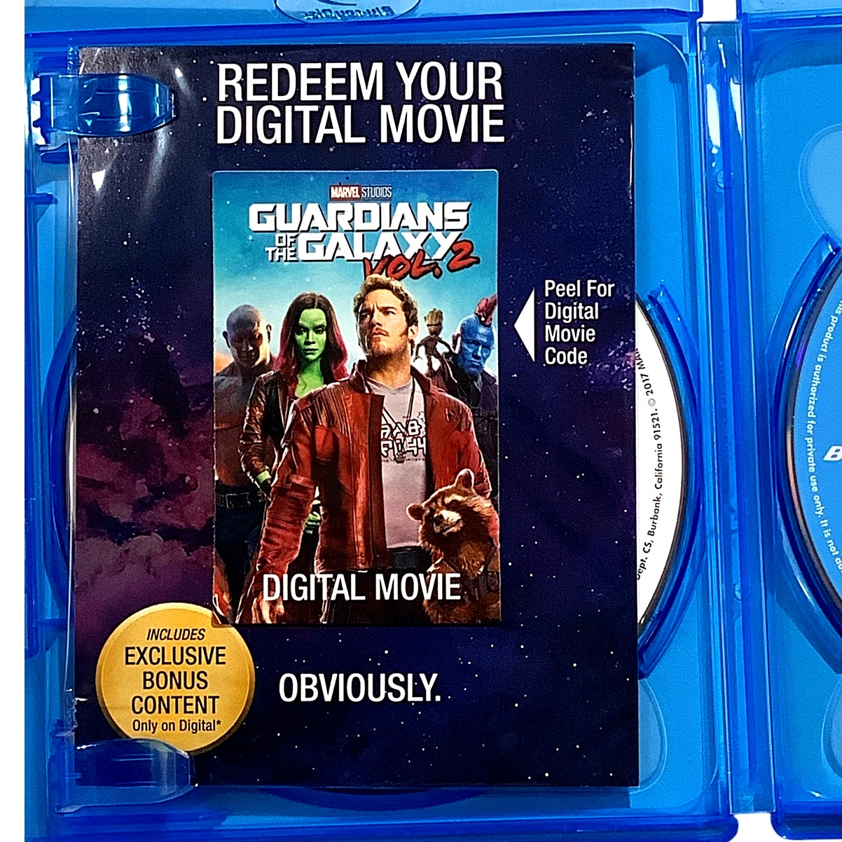 Guardians Of The Galaxy 2, 2017 Blu-Ray + DVD, Action/Adventure PG-13