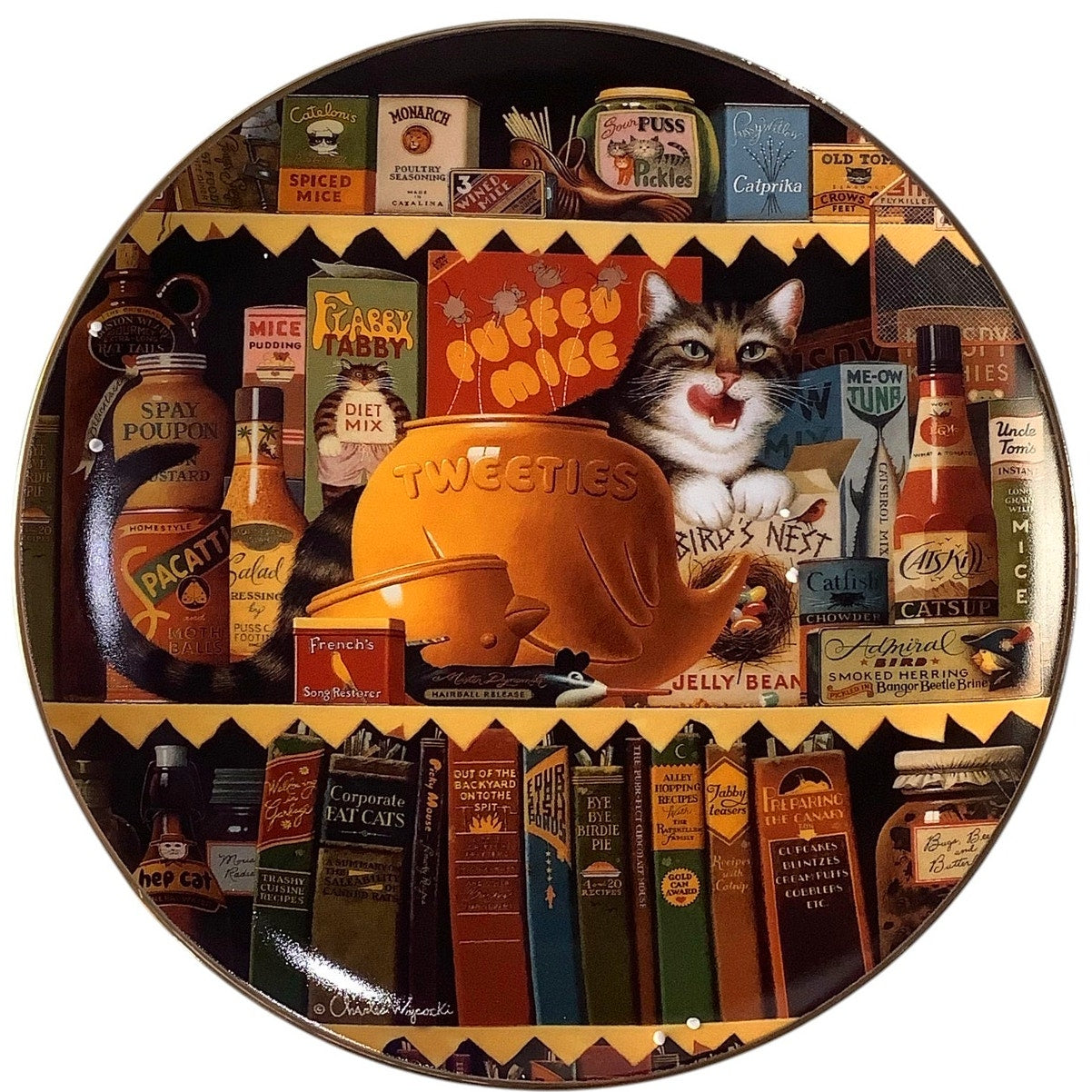 Collector's Plate: Ethel the Gourmet, Purr-fect Places, C. Wysocki, BradEx 1998