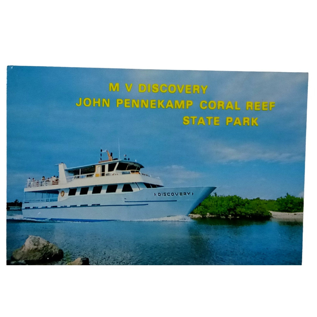 MV Discovery John Pennekamp Coral Reef State Park, 4" x 5-13/16", VTG Postcard