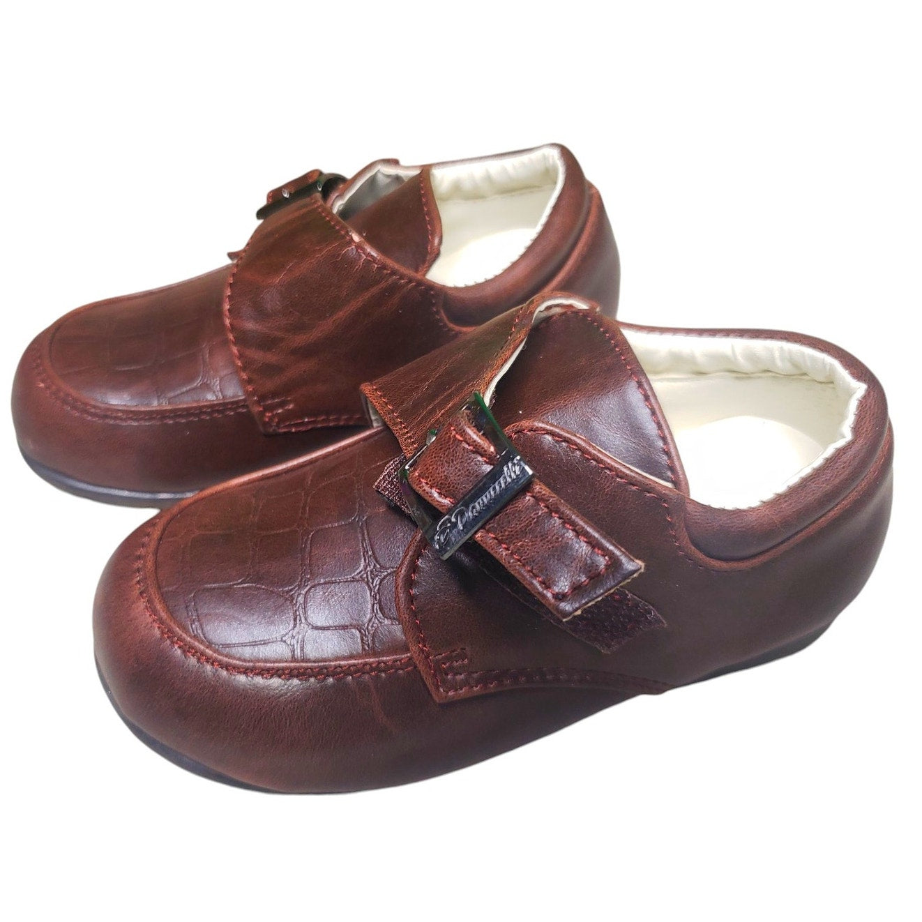 Toddler Boys' Slip-On Loafers, Size 8, Faux Leather Upper, Brown