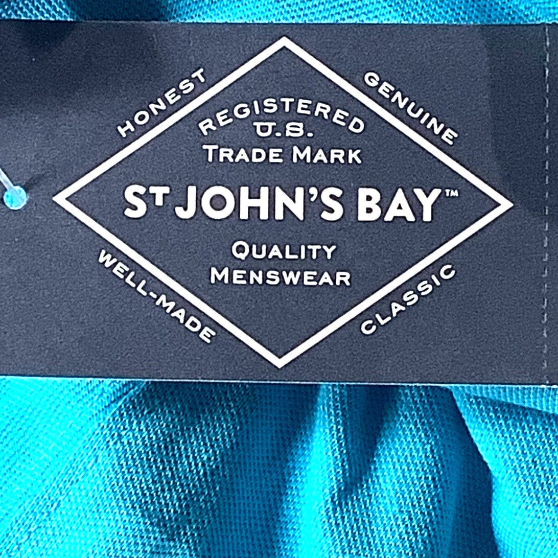 St. John's Bay Big &Tall Mens Regular Fit S/S Polo Shirt, Azure Blue, 2XLT