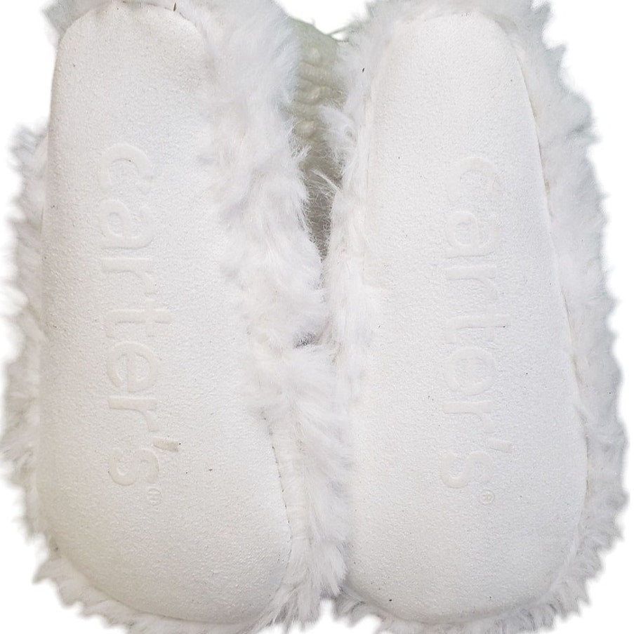 CARTER'S Baby Girls' Size 9-12 Months White Winter Shoe Slipper Booties, NWT